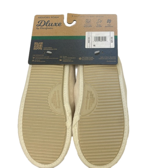 Dearfoams women’s size S 5-6 memory foam slippers cream pink Be Mine Valentine - Picture 5 of 6